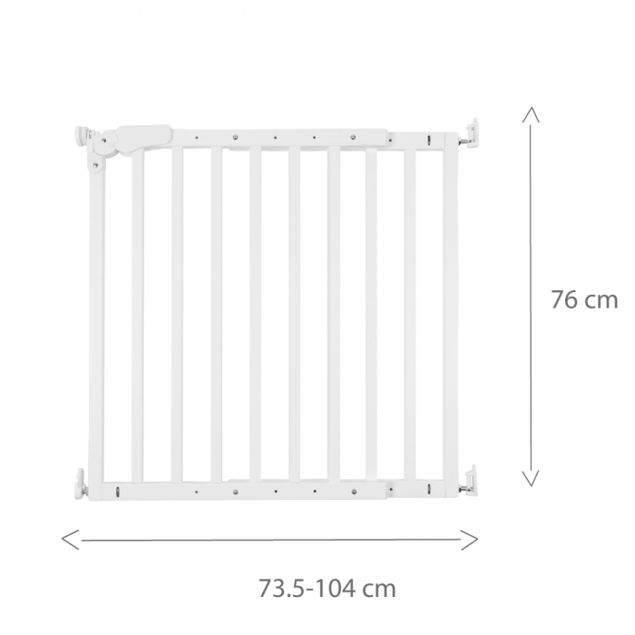 Poarta de siguranta lemn Childhome Maestro 73.5-104 cm Alb [2]