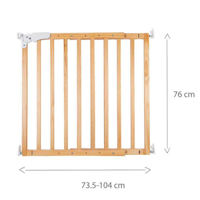 Poarta de siguranta lemn Childhome Maestro 73.5-104 cm Natural [2]