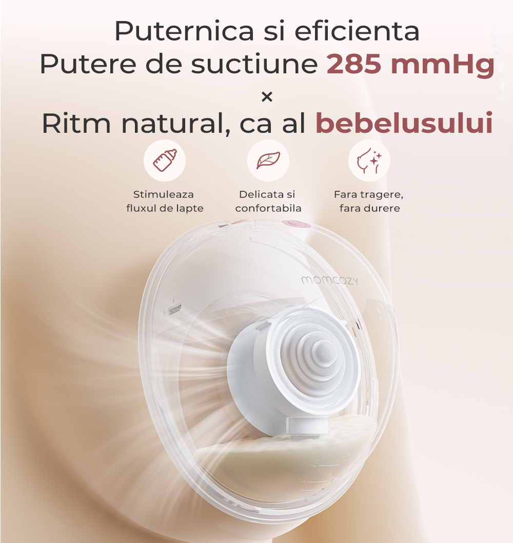 Pompa de san Momcozy Hands-free dubla M5 Smart Grey, control prin aplicatie [3]