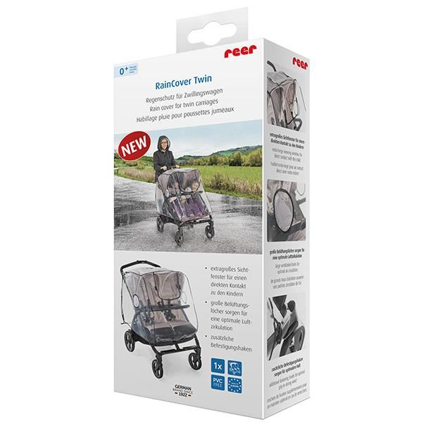 Protectie de ploaie pentru carucioare de gemeni Rain Cover Twin REER [3]