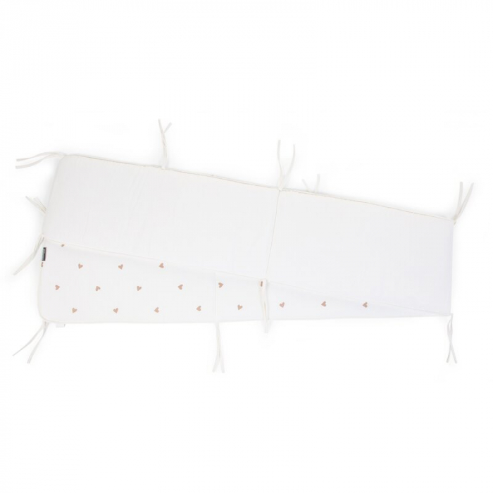 Protectie patut Childhome 35x340 cm Jerse/Muselina, Inimioare [2]