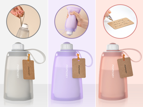 Pungi depozitare lapte silicon Momcozy set 2 buc Purple/Grey [2]