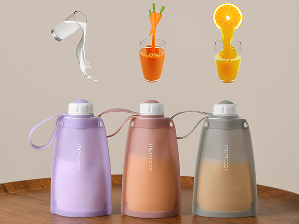 Pungi depozitare lapte silicon Momcozy set 2 buc Purple/Red [7]