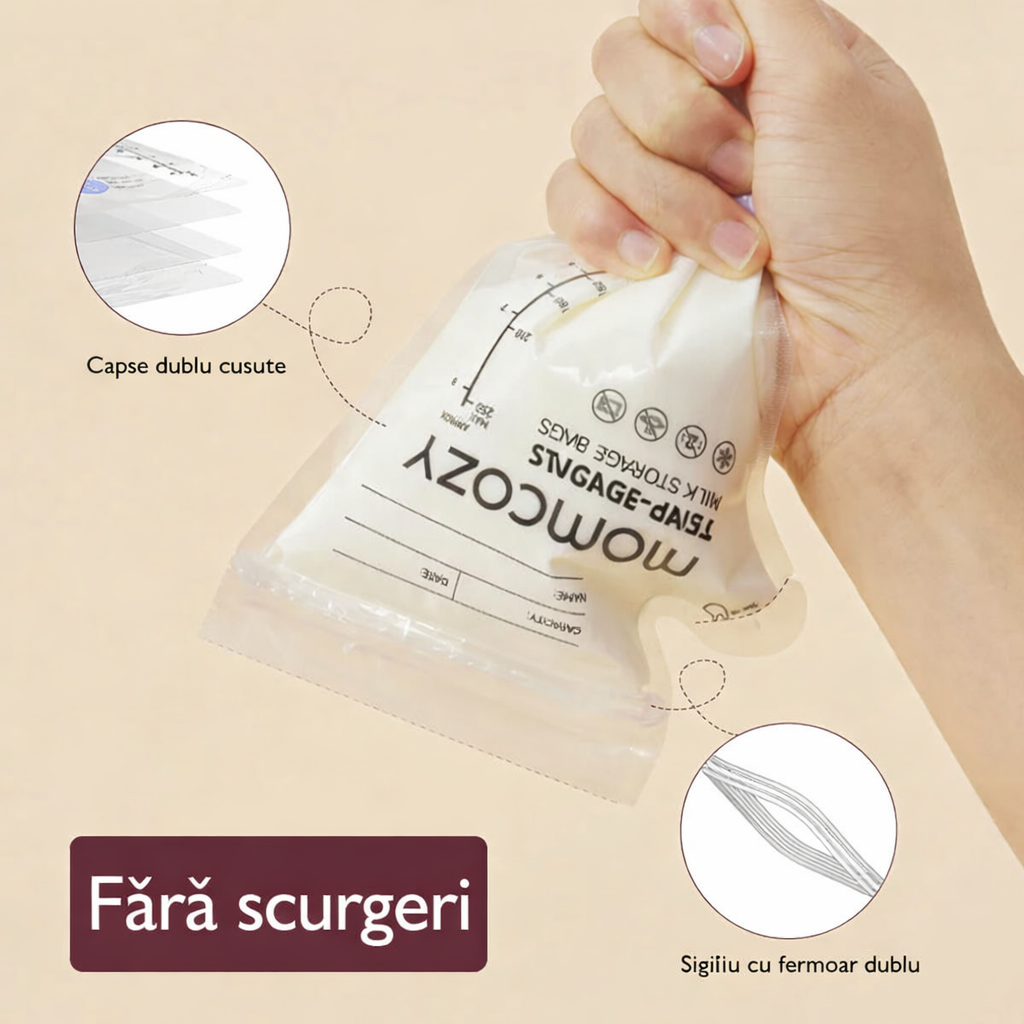 Pungi depozitare Momcozy pentru lapte matern cu turnare usoara 200 buc [5]