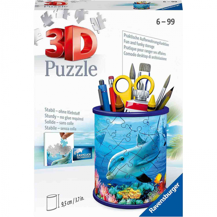 Puzzle 3D Delfin Suport Pixuri, 54 Piese [2]