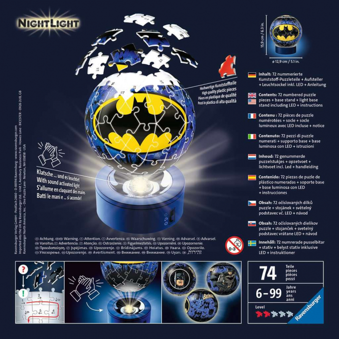 Puzzle 3D Luminos Batman, 72 Piese [3]
