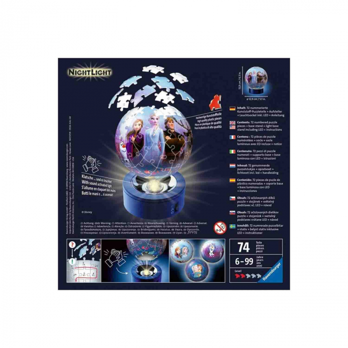Puzzle 3D Luminos Frozen II, 72 Piese [3]