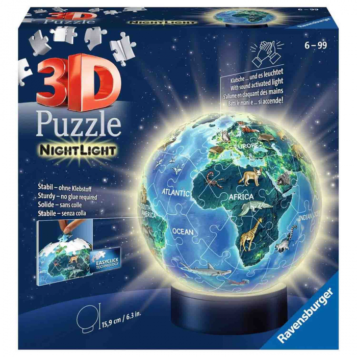 Puzzle 3D Luminos Planeta Pamant, 72 Piese [2]