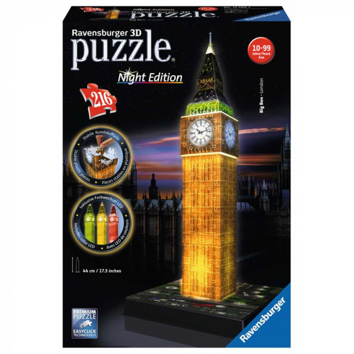 Puzzle 3D Ravensburger - Big Ben Editie Luminoasa [2]