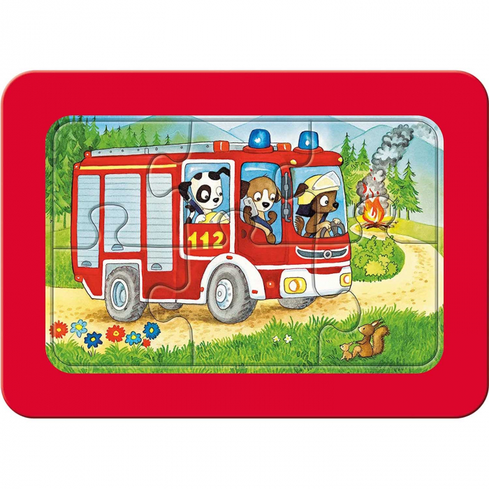 Puzzle Animale Conducand Vehicule, 3X6 Piese [3]