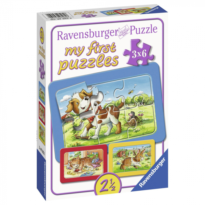 Puzzle Animalute, 3X6 Piese