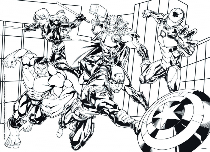 Puzzle de colorat - Avengers (48 de piese) [2]