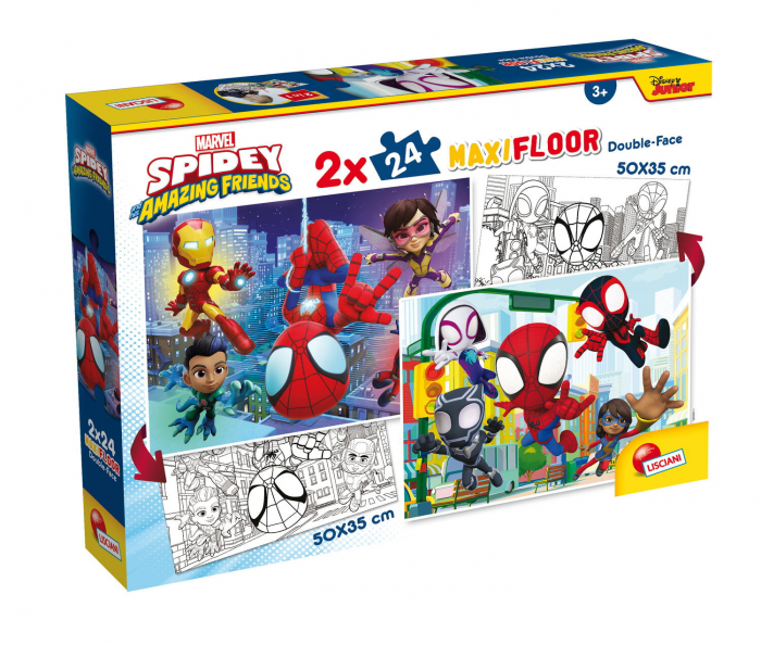 Puzzle de colorat maxi - Paienjenelul Marvel si prietenii lui uimitori
