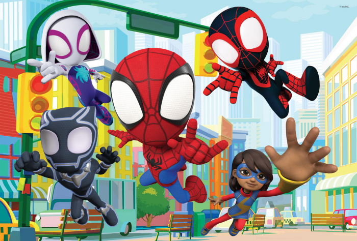 Puzzle de colorat maxi - Paienjenelul Marvel si prietenii lui uimitori [2]
