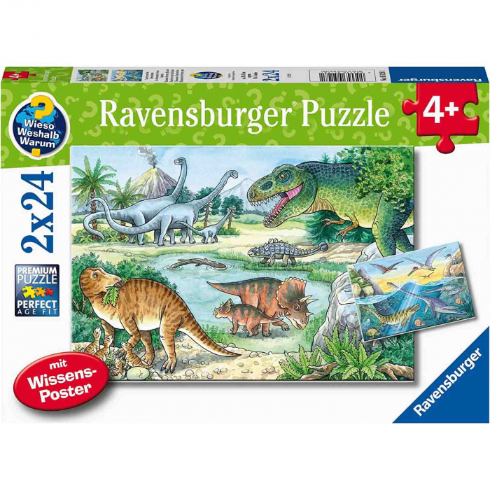 Puzzle Dinozauri, 2X24 Piese [3]