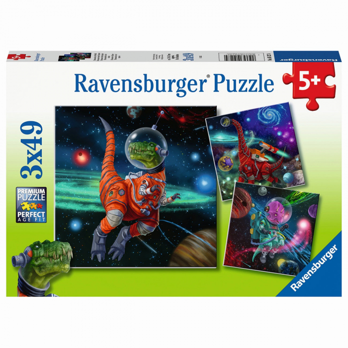 Puzzle Dinozauri In Spatiu, 3X49 Piese [2]
