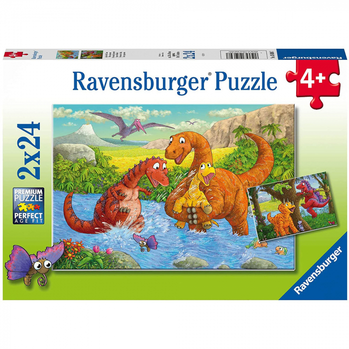 Puzzle Dinozauri La Rau, 2X24 Piese
