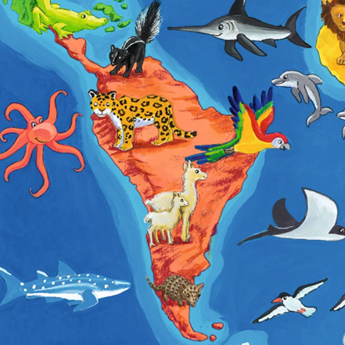 Puzzle Harta Lumii Cu Animale, 30 Piese [2]