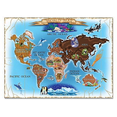 Puzzle harta lumii World Map Melissa and Doug 500 piese