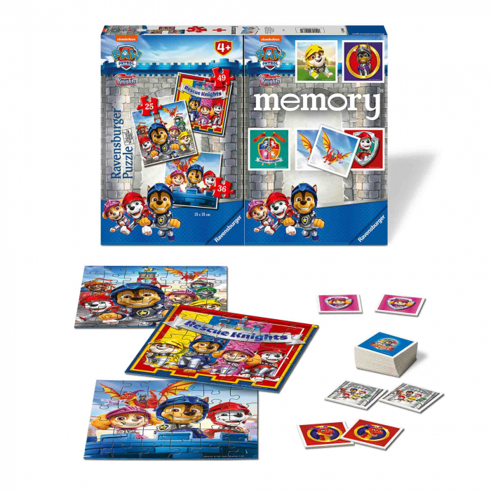 Puzzle + Joc Memory Patrula Catelusilor, 25/36/49 Piese [3]