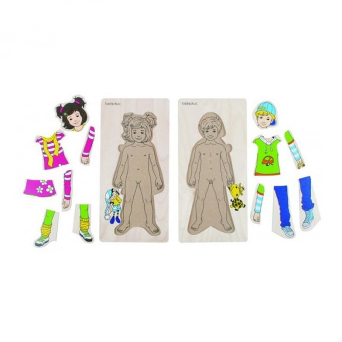 Puzzle lemn Imbracam copiii Beleduc [2]