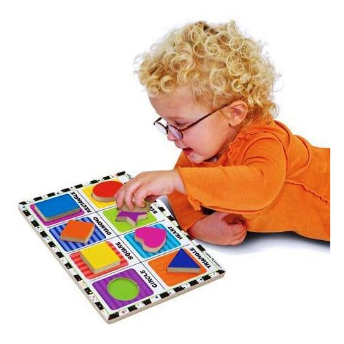 Puzzle lemn in relief Forme geometrice Melissa and Doug [2]