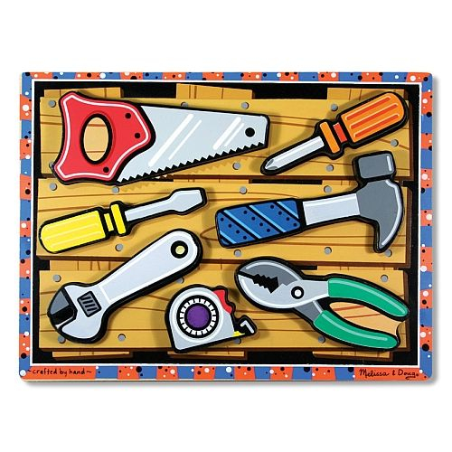 Puzzle lemn in relief Uneltele Melissa and Doug