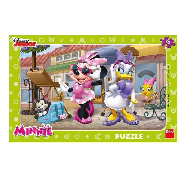 Puzzle Dino Toys Minnie si Daisy la plimbare 15 piese
