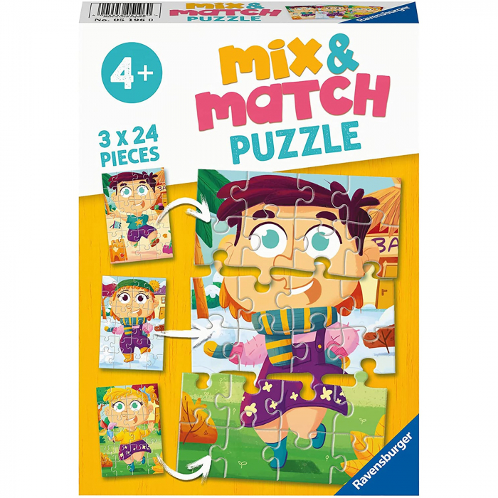 Puzzle Mix&Match Haine Colorate, 3X24 Piese [2]