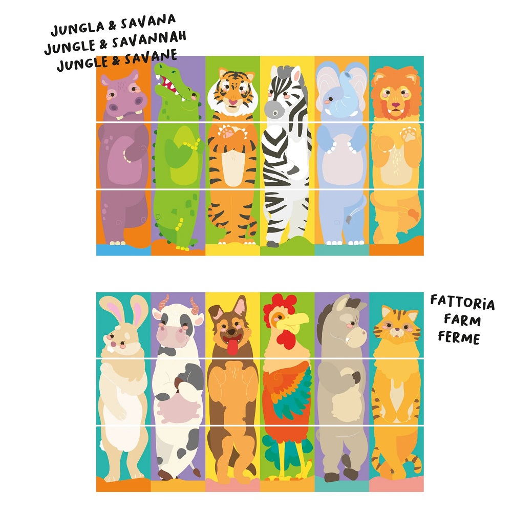 Puzzle Quercetti Tubo Mix & Match Animale [4]