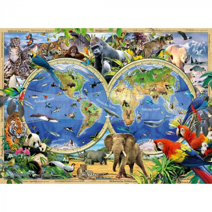 Puzzle Ravensburger Animalele Lumii, 100 Piese [2]