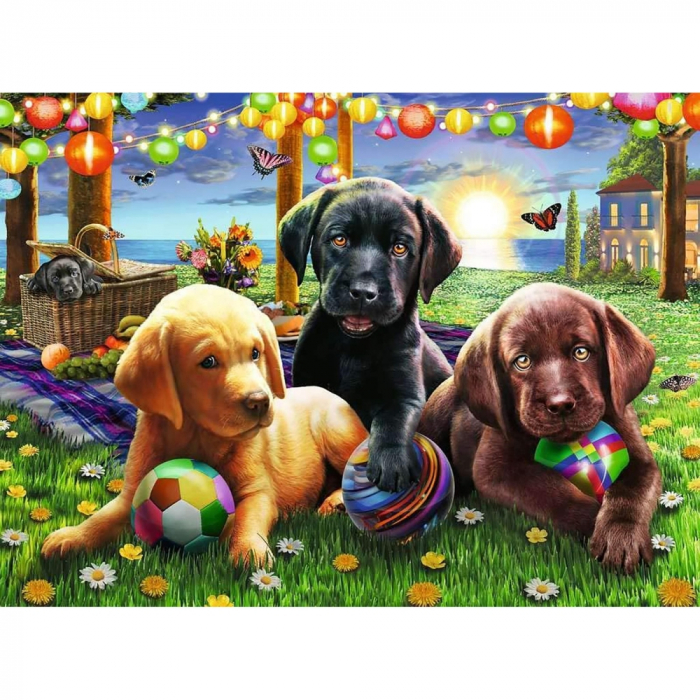Puzzle Ravensburger Catei La Picnic, 100 Piese [2]