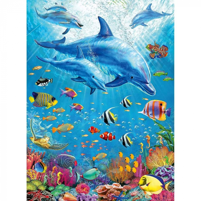 Puzzle Ravensburger Delfini Si Pesti, 100 Piese [2]