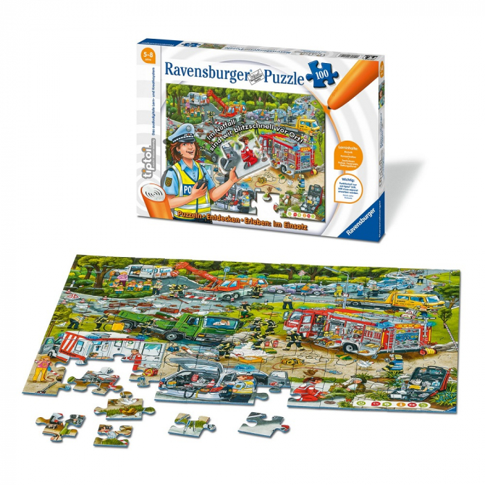 Puzzle Ravensburger Tiptoi Strada In Constructie, 100 Piese [4]