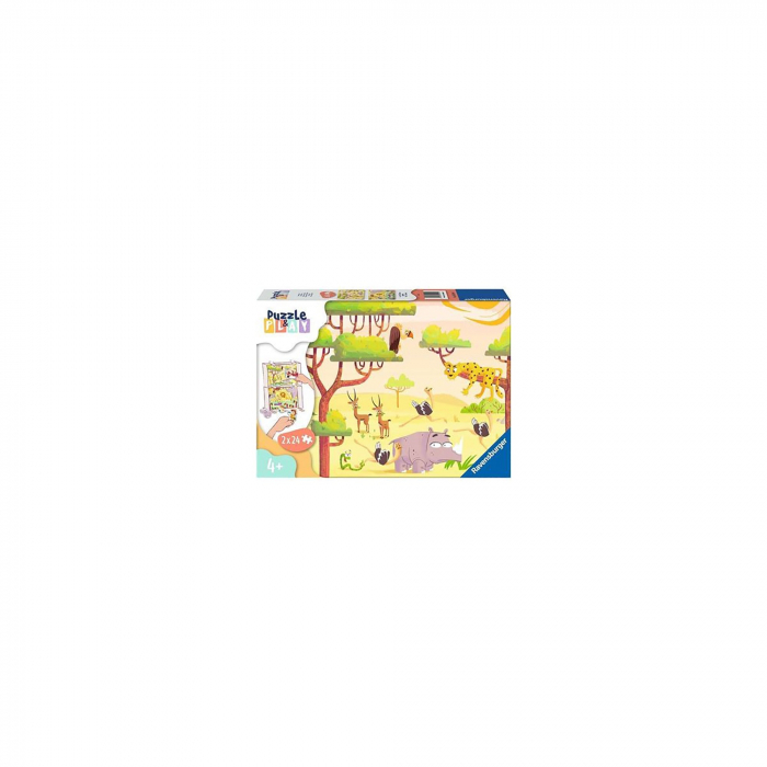 Puzzle Si Joc Animale Din Safari, 2X24 Piese [2]