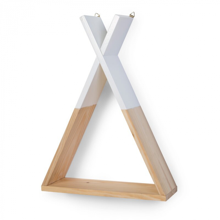 Raft de perete Tipi Childhome, Lemn Natural/Alb [2]