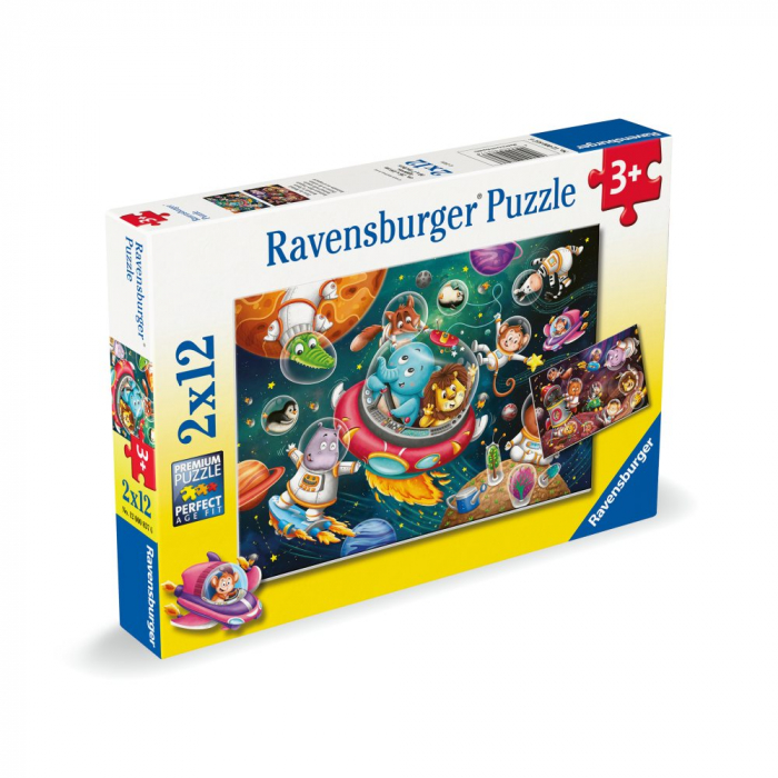 Ravensburger - Puzzle animalute in spatiu 2x12 piese [4]