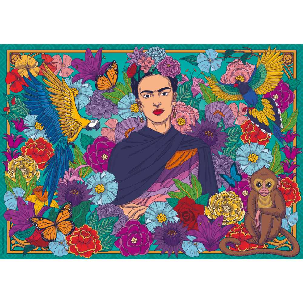 Ravensburger - Puzzle Frida Kahlo inconjurata de flori 1000 piese [3]