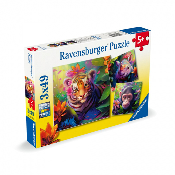 Ravensburger - Puzzle puiuti de animale 3x49 piese [5]
