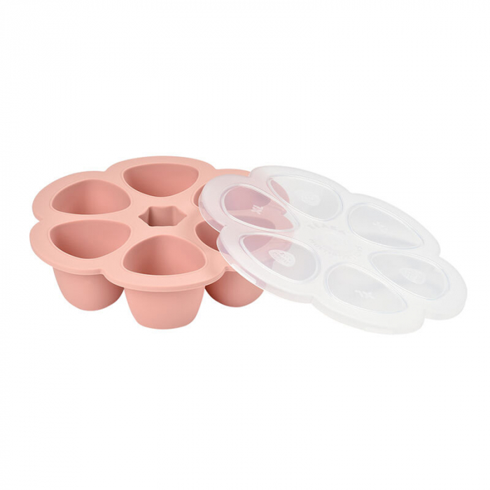 Recipient ermetic silicon multiportii 6x150 ml Beaba Old Pink - Resigilat [3]