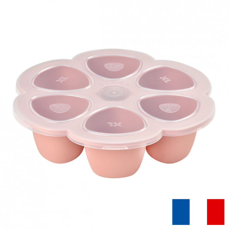 Recipient ermetic silicon multiportii 6x150 ml Beaba Old Pink - Resigilat