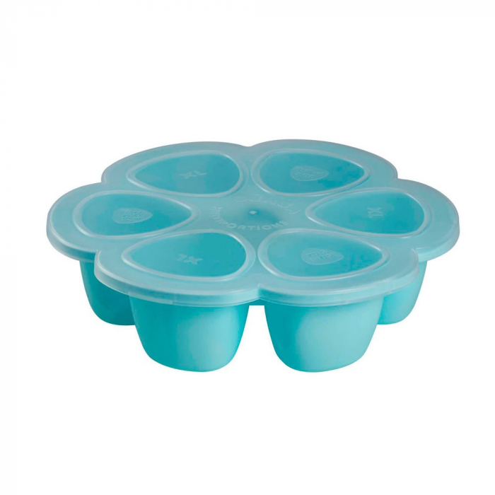 Recipient ermetic silicon multiportii 6x150 ml Beaba Blue - Resigilat [6]