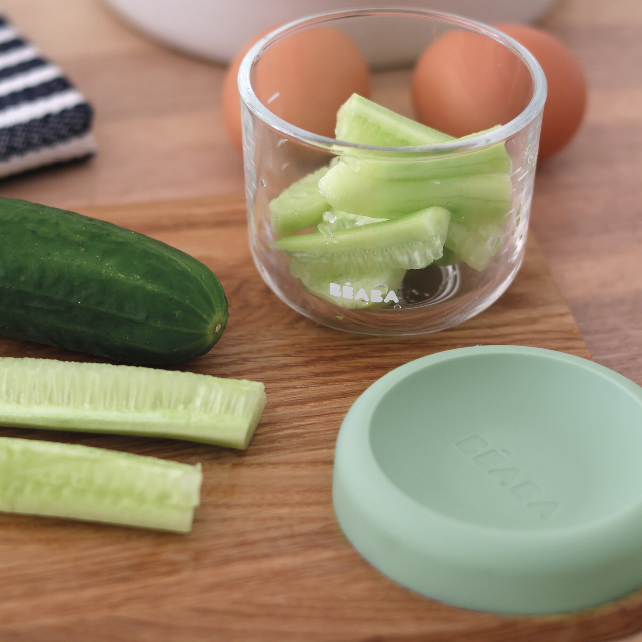 Recipient ermetic sticla Beaba 150 ml Sage Green [6]