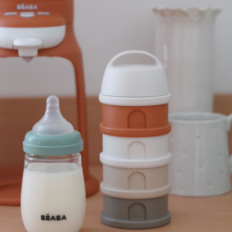 Recipient lapte praf 4 compartimente Beaba Cotton/Terracotta [3]