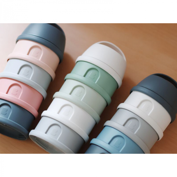 Recipient lapte praf 4 compartimente Beaba Mineral Grey/Blue [4]