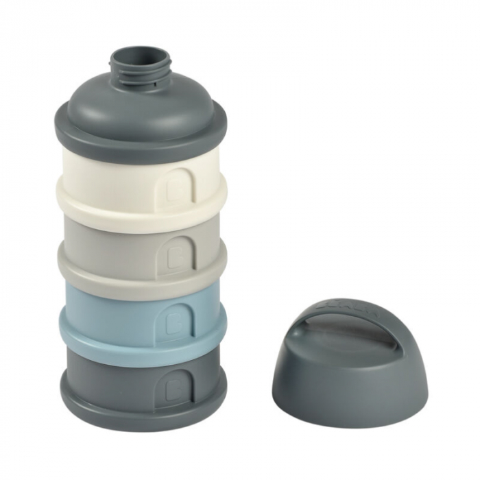 Recipient lapte praf 4 compartimente Beaba Mineral Grey/Blue [3]