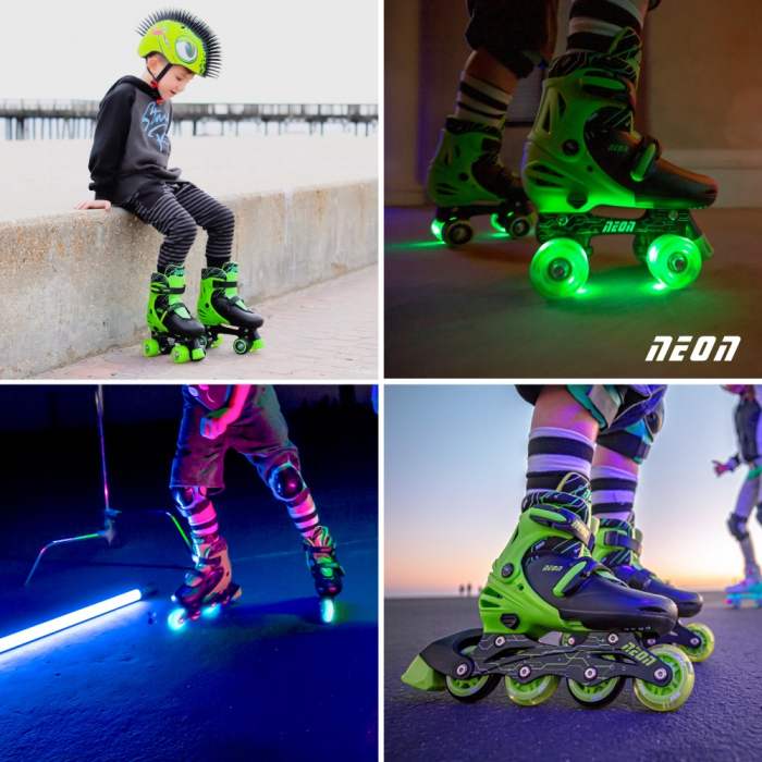 Role 2 in 1 Neon Combo Skates marime 30-33 Green [5]