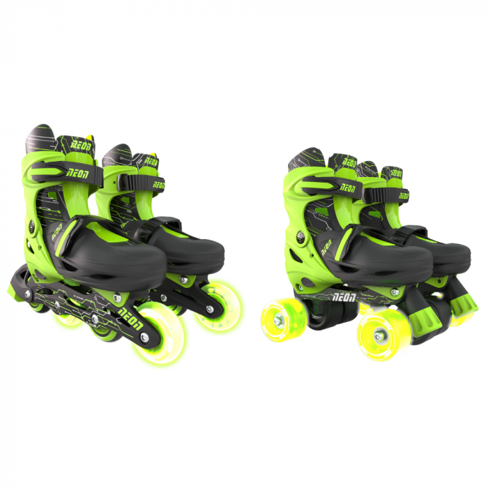 Role 2 in 1 Neon Combo Skates marime 30-33 Green [2]