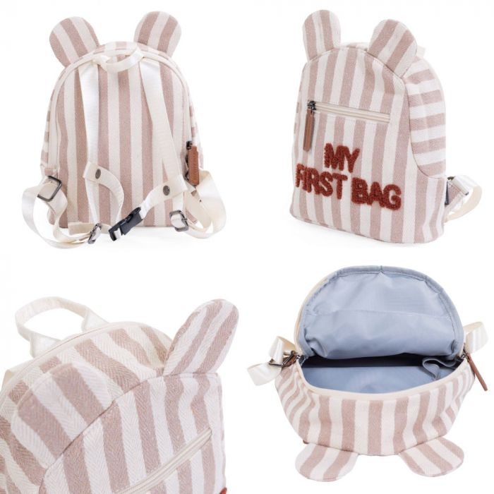 Rucsac pentru copii Childhome My First Bag Nude/Alb [2]