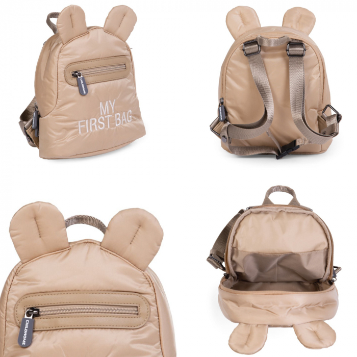 Rucsac pentru copii matlasat Childhome My First Bag Bej [4]